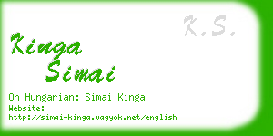 kinga simai business card